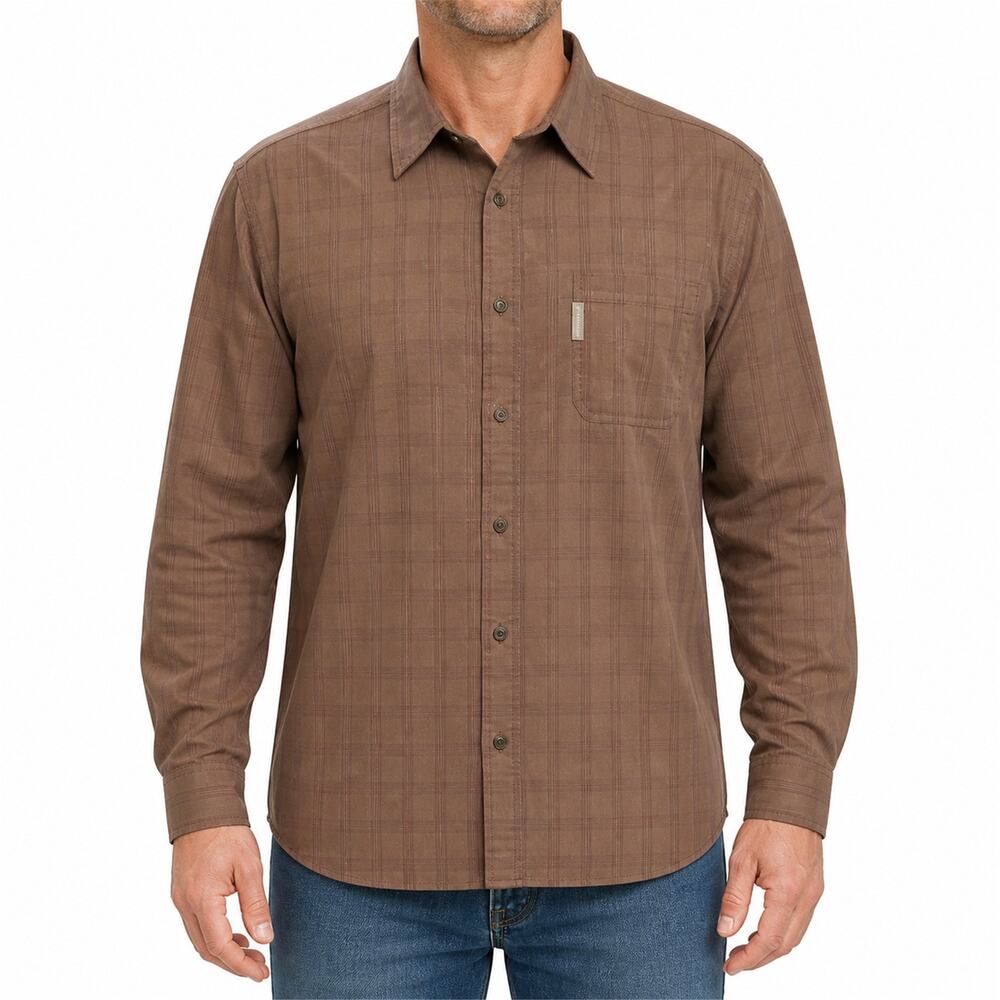 Columbia Shirt Mens XL Brown XCO Plaid Classic Button-Up